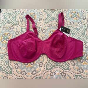 NWT Women's Wacoal Fuchsia Minimizer Bra 44D